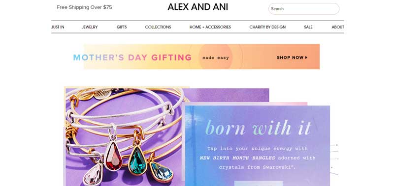 珠寶網(wǎng)站設(shè)計(jì)實(shí)例–Alex and Ani